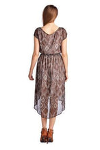 Sharagano Printed Chiffon High Low Dress