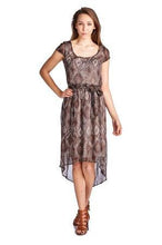 Sharagano Printed Chiffon High Low Dress