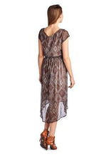 Sharagano Printed Chiffon High Low Dress