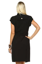 Women's Button Up Waist Tie Dress