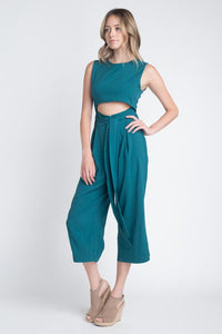 Women's Sleeveless Tie Jumpsuit with Slit