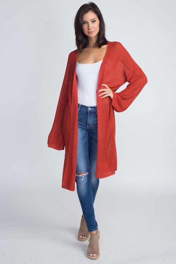 Women's Long Knit Thin Cardigan