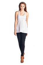 Urban Love Jersey Smocked Racerback Tank