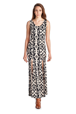 Urban Love Sleeveless Maxi Dress with Front Slits