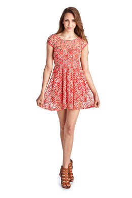 Urban Love Sleeveless Floral Lace Dress