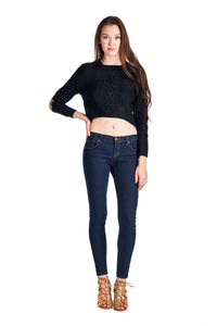 Urban Love Long Sleeve Cable Knit Crop Sweatshirt