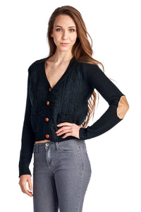 Urban Love Cable Knit Button Down Cardigan