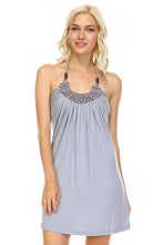 Christine V Beaded Neckline Halter Dress -  - 2