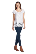 Urban Love Jersey Keyhole Top with Hem Detail