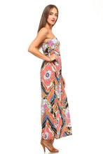 Women's Strapless Multi Pattern Dress