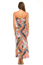 Women's Strapless Multi Pattern Dress