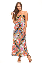 Women's Strapless Multi Pattern Dress