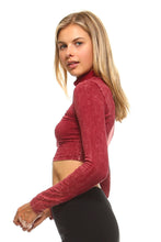 Women's Crop Turtle Neck Long Sleeve Top