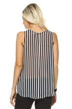 Women's Mixed Stripe Sleeveless Top