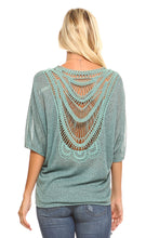 Women's Knit Crochet Back Top