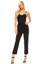 Women's Fitted Jumpsuit with Lace Bodice Detail