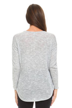 Women's Light Knit Sweater Top With Scoop Neck