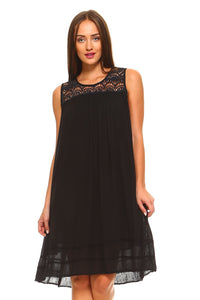 Women's Crochet Sleeveless Tunic Dress