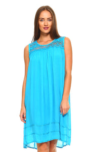 Women's Crochet Sleeveless Tunic Dress