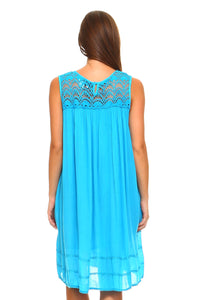 Women's Crochet Sleeveless Tunic Dress