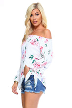 Women's Floral Off Shoulder Tie Top