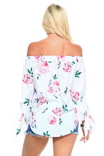 Women's Floral Off Shoulder Tie Top