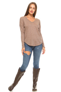 Women's Long Sleeve V-Neck Top