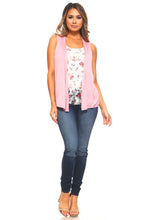 Women's Layered Lace Floral Top with Attached Vest