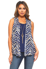 Women's Zig Zag Sleeveless Top with Attached Camisole and Necklace
