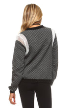 Women's Checkered Mesh Detail Bomber