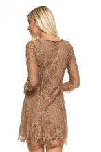 Women's 3/4 Three Quarter Sleeved Lace Dress