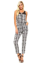 Women's Tribal Print Jumpsuit with Mesh Neck