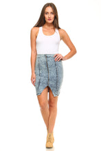 Women's Front Zipper Triangle Denim Skirt