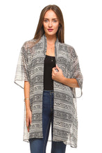 Women's Sheer Aztec Kimono Cardigan