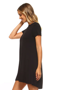 Women's Loose T-Shirt Keyhole Dress