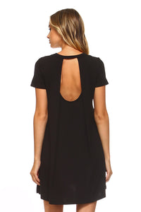 Women's Loose T-Shirt Keyhole Dress