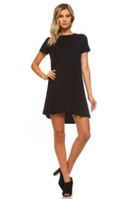 Women's Loose T-Shirt Keyhole Dress