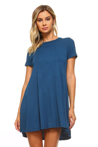 Women's Loose T-Shirt Keyhole Dress