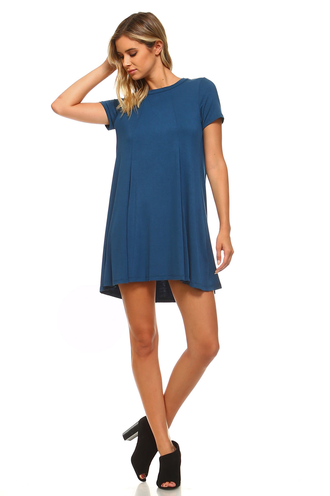 Women's Loose T-Shirt Keyhole Dress