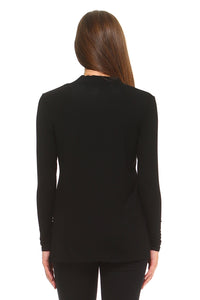 Women's Long Sleeve V-Neck Tie Top