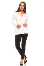 Women's Long Sleeve V-Neck Tie Top