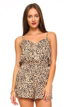 Women's Animal Print Button Romper