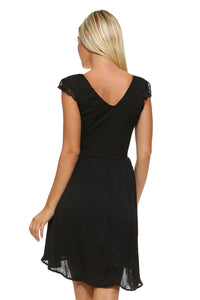 Women's Lace Silk Button Dress