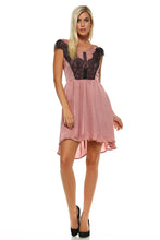 Women's Lace Silk Button Dress