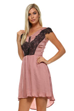 Women's Lace Silk Button Dress