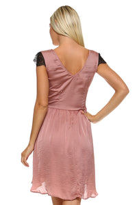 Women's Lace Silk Button Dress