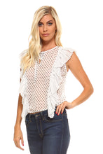 Women's Polka Dot Ruffle Top