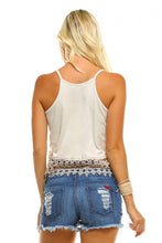 Women's Suede Lace Tank Top