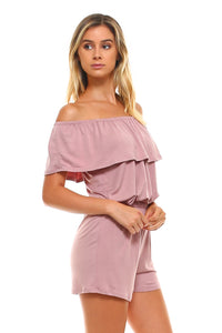 Women's Off the Shoulder Elastic Romper