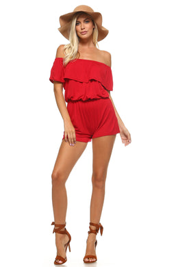 Women's Off the Shoulder Elastic Romper